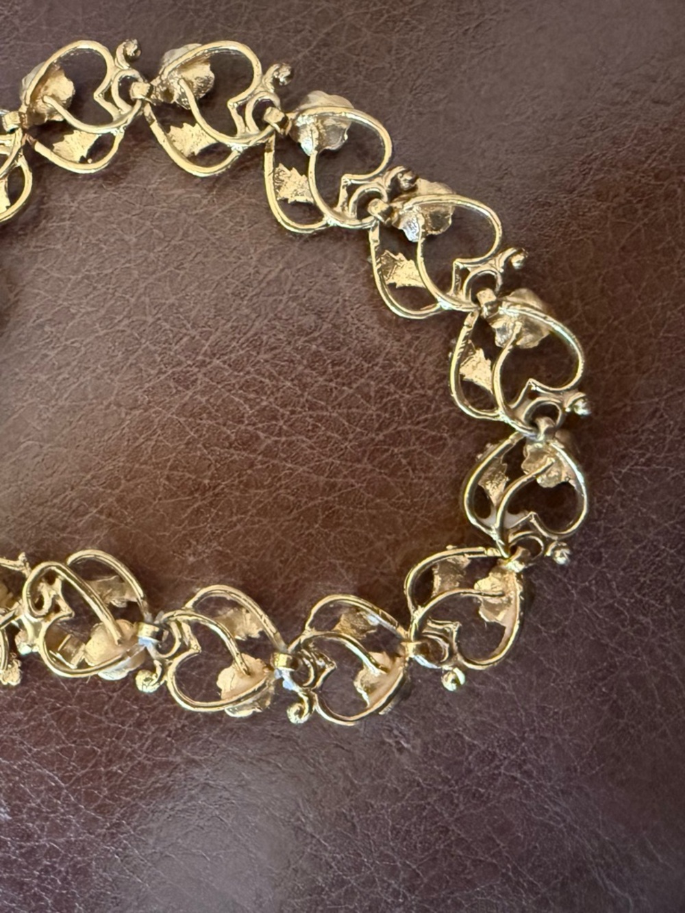 Gold Tone Rose & Heart Link Bracelet - Picture 5 of 5
